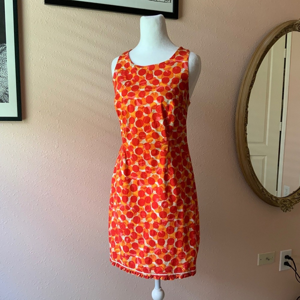 Adorable Y2K Funky Maximal‎ Orange Polka Dot Twee Dress